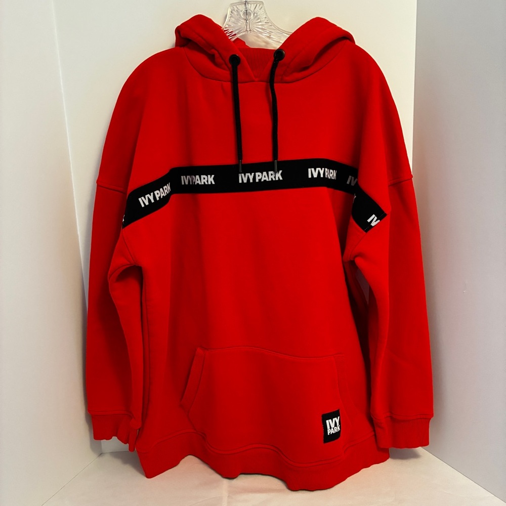IVY PARK Women's Long Sleeve Hoodie Red Black Size XL
